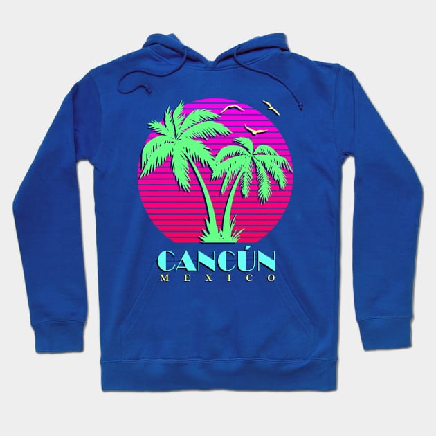 Cancun Mexico Palm Trees Sunset Hoodie by Nerd_art